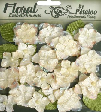 Petaloo Velvet Hydrangeas - Cream