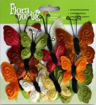 Petaloo Velvet Butterflies - Earthtones