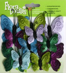 Petaloo Velvet Butterflies - Cool Tones