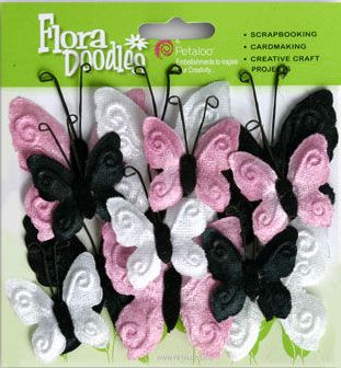 Petaloo Velvet Butterflies - Pink Poodle