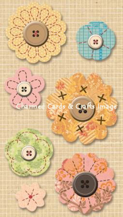 K&Co Handmade Stitched Floral Mini Accents