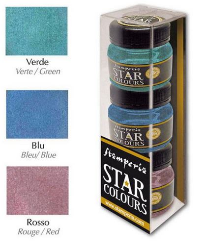 STAMPERIA  Star Color 3 colours package: Green-Blue-Red