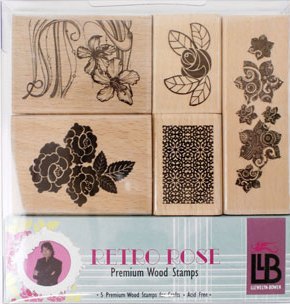 Llewelyn-Bowen Retro Rose - Wooden Stamps
