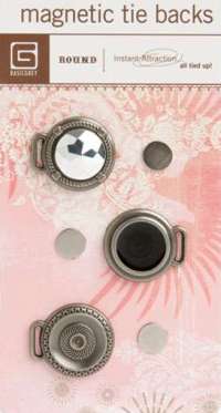 Basic Grey Magnetic Tie Backs (round)  