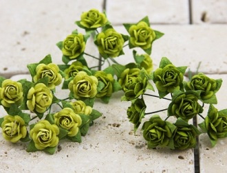 Prima Mini Roses - Light Greens (35551)