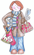 Paper Nation Stamps -Christmas Shopper