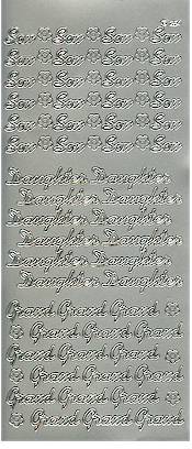 Peel-Off Stickers - Grand/son/daughter - Silver       
