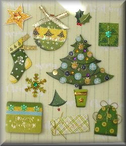 Handmade Dec Xmas L/P  -  Green/Yellow Christmas (6060)