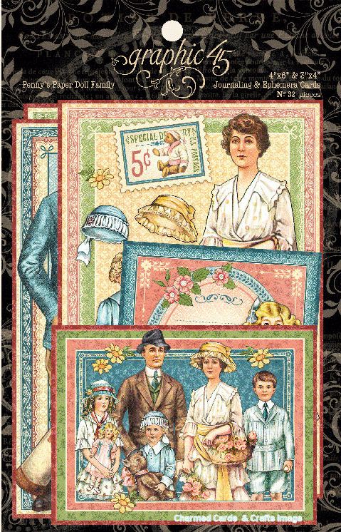 Graphic 45 Penny's Paper Doll Family Ephemera Cards