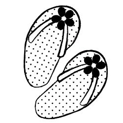 Imaginisce A shore Thing Snag 'Em Acrylic Stamps - Flip Flops   