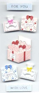 3D Decorative Stickers - Heart Boxes (S34)