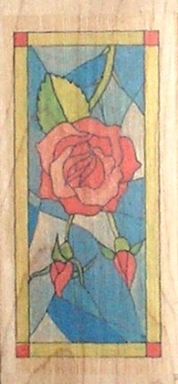 Stamps - F-N63 Stained Glass Rose Oblong (SB1)