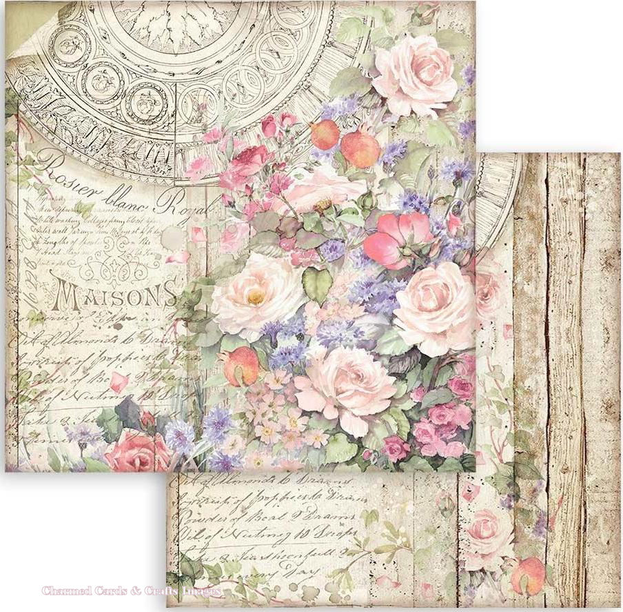 Stamperia Casa Granada Double-Sided Paper - Flowers Maisons  (SBB846 )