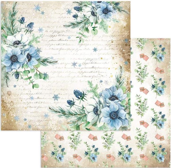 Stamperia Cozy Winter Double-Sided Paper - FLOWERS SBB903