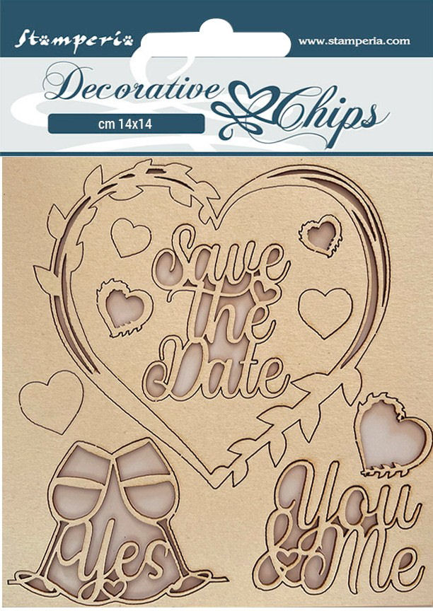 Stamperia  You & Me Decorative Chips - SCB136 
