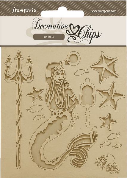 Stamperia Songs of the Sea Decorative Chips Mermaid (SCB182)