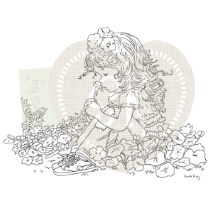 Sarah Kay Stamps - Juliet in the field of nasturtiums