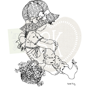 Sarah Kay Stamps - Zoé gazing at the butterfly