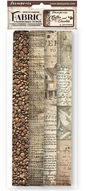 Stamperia Coffee and Chocolate Fabric Sheets (4pcs)
