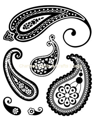 Basic Grey Cappella Lace Paisley Bitsy Clear Stamps