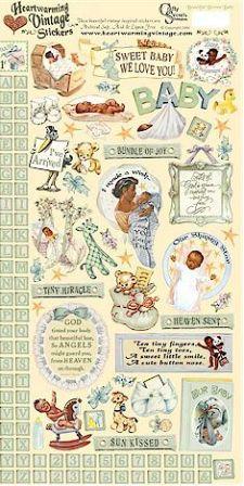 Vintage Cardstock Stickers - Beautiful Brown Baby