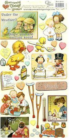 Vintage Cardstock Stickers - Feel Better