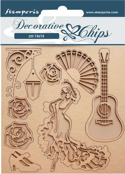 Stamperia Desire Decorative Chips - Dancer SCB144