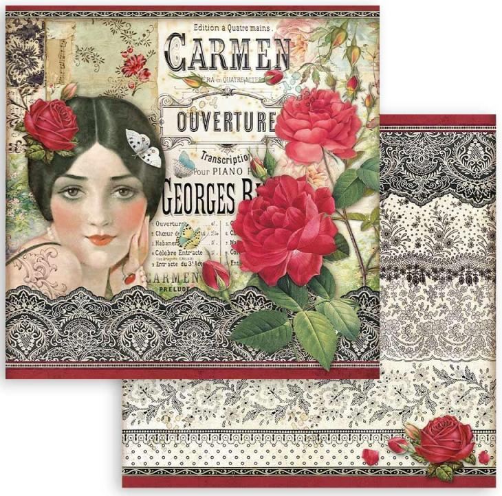 Stamperia Double-Sided Paper -  DESIRE - Carmen SBB884