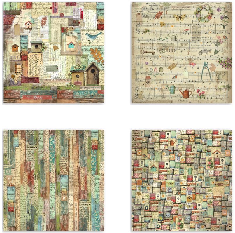 Stamperia Garden Fabric Sheets (4 Sheets)