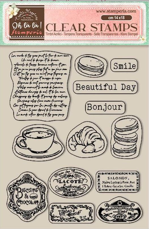 Stamperia Acrylic stamp - Create Happiness Oh l l Labels WTK175
