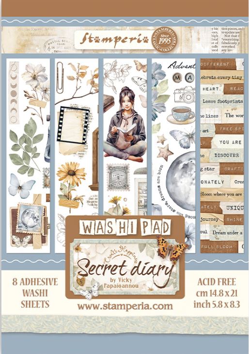 Stamperia Create Happiness Secret Diary A5 Washi Pad