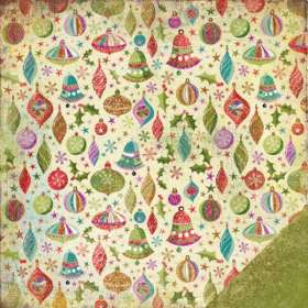 Basic Grey Fruitcake Paper - Vintage Ornaments/Pine