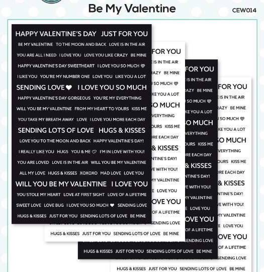 Creative Expressions Wordies Sentiment Sheets - BE MY VALENTINE