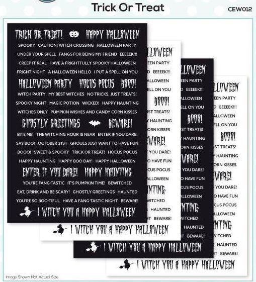Creative Expressions Wordies Sentiment Sheets - TRICK OR TREAT