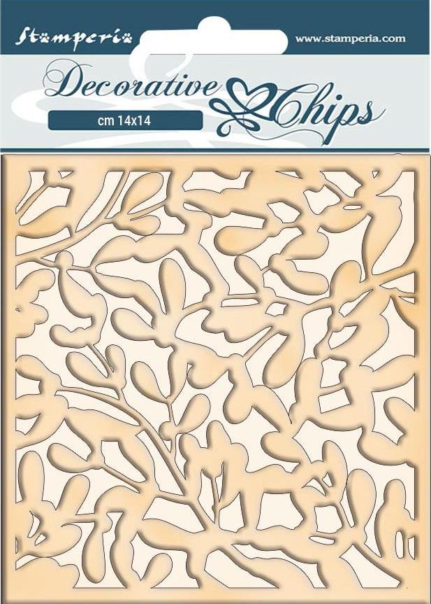 Stamperia Decorative Chips - Winter Tales LEAVES TEXTURE (SCB66)