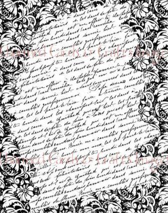 Basic Grey Kissing Booth/Hero Art Stamps Tapestry Script Background