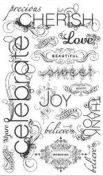 Basic Grey Elements (496) - Decorative Words Rub-Ons (Black)
