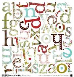 Basic Grey Figgy Pudding Figgy Monogram Stickers