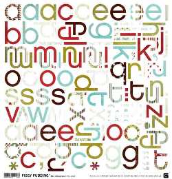 Basic Grey Figgy Pudding Figgy  MINI Monogram Stickers