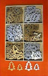 Wooden Xmas Tree Assortment (144 pieces)