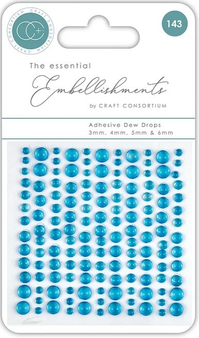 Craft Consortium The Essential Embellishments - Adhesive Dew Drops - Blue