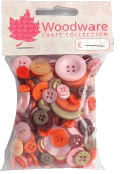 Woodware Plain Button Packs - EARTHY MIX