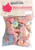 Woodware Plain Button Packs - PASTEL MIX