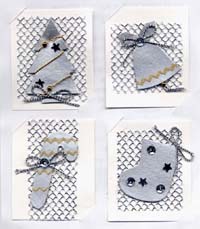 Christmas Card Toppers - Silver Christmas (CD57)