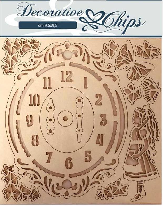 Stamperia Decorative Chips - ALICE Clock SSCB74 