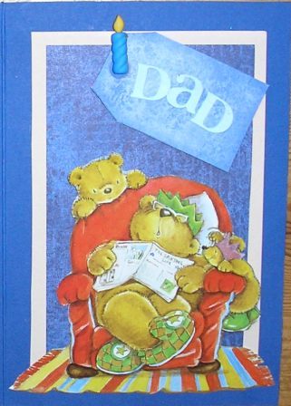 A great decoupage card for children to give to their dad on his birthday 