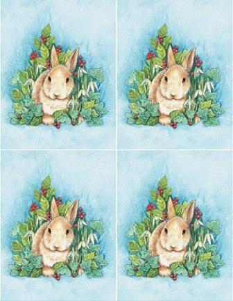 Dcoupage - Winter Rabbit - Large (064)  