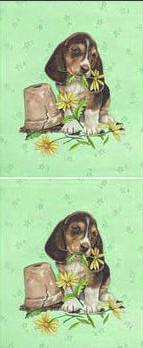 Découpage - Puppy/Flowerpot