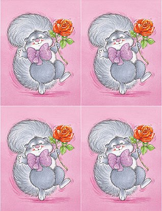 Dcoupage - Squirrel with Rose - Large