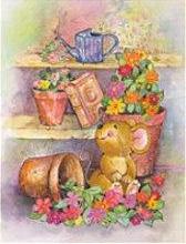 Découpage - Mouse in Potting Shed 